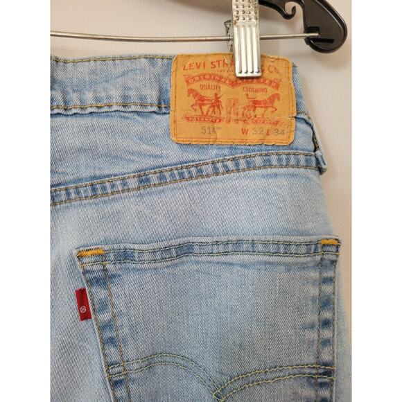 Levi's 514 Men Jeans 32x34 Blue Denim 5 Pocket Straight - Picture 6 of 9